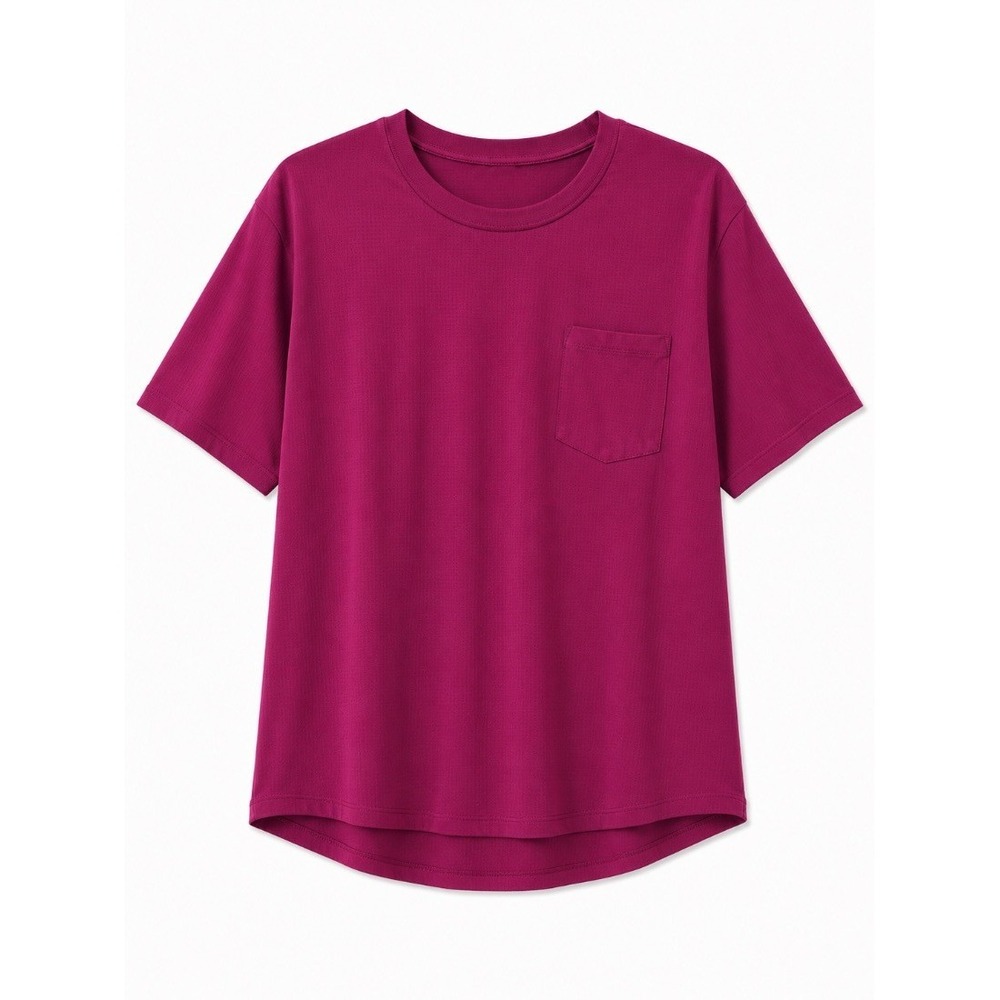 Z by Zella Womens Active Tee Shirt Berry Pink Pocket Crew Neck Medium